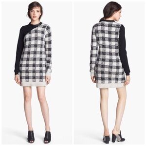3.1 Phillip Lim Black Ivory Checkered Sweater Dress Heavy Wide Knit NWOT M